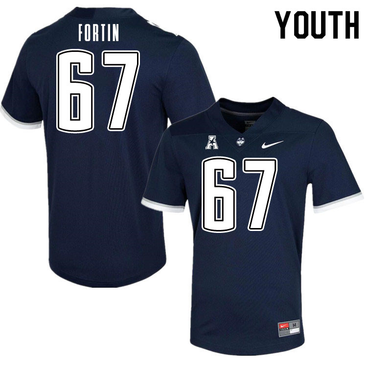 Youth #67 Christopher Fortin Uconn Huskies College Football Jerseys Sale-Navy